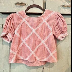LoveShackFancy Short Puff Sleeve Top